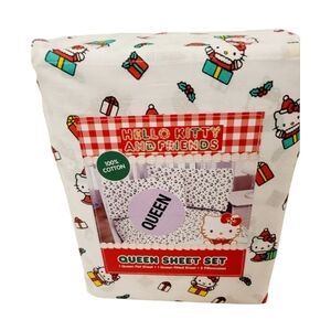 Hello Kitty Christmas Presents Queen Size Sheet Set New with Tags Sanrio Novelty
